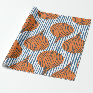 Hand drawn onion bulb vegetable wallpaper. Modern Wrapping Paper