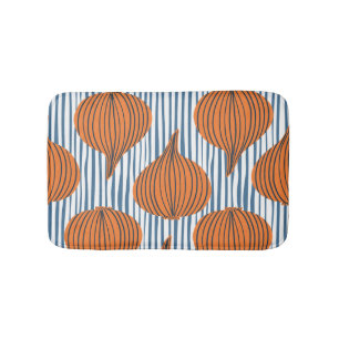 Hand-drawn onion bulbs, organic wallpaper bath mat
