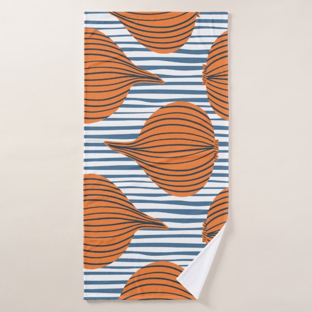 Hand-drawn onion bulbs, organic wallpaper bath towel (Bath Towel)
