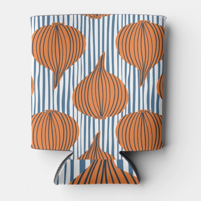 Hand-drawn onion bulbs, organic wallpaper can cooler (Front)