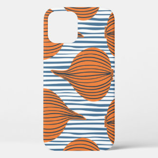 Hand-drawn onion bulbs, organic wallpaper iPhone 12 case