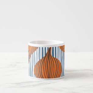 Hand-drawn onion bulbs, organic wallpaper espresso cup