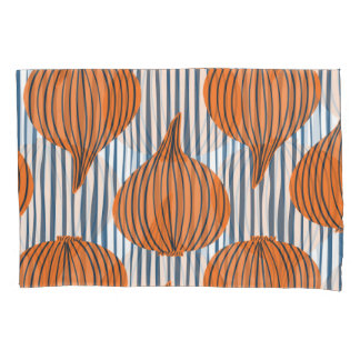 Hand-drawn onion bulbs, organic wallpaper pillowcase