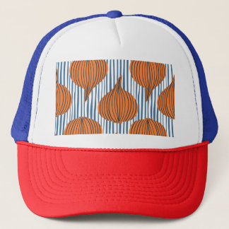 Hand-drawn onion bulbs, organic wallpaper trucker hat