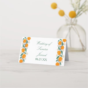 Hand-Drawn Orange Botanical Abstract Wedding Loyalty Card
