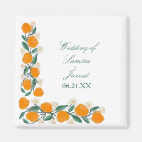 Hand-Drawn Orange Botanical Abstract Wedding