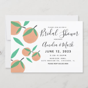 Hand Drawn Oranges Botanical Bridal Shower  Invitation