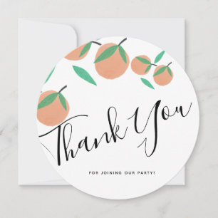 Hand Drawn Oranges Botanical Citrus Thank You Card