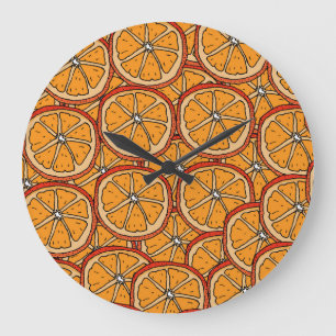 Hand Drawn Oranges: Seamless Large Clock