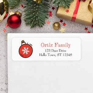 Hand-drawn Ornament, Christmas Label