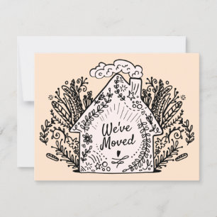 Hand-drawn Ornate Home Moving Announcement