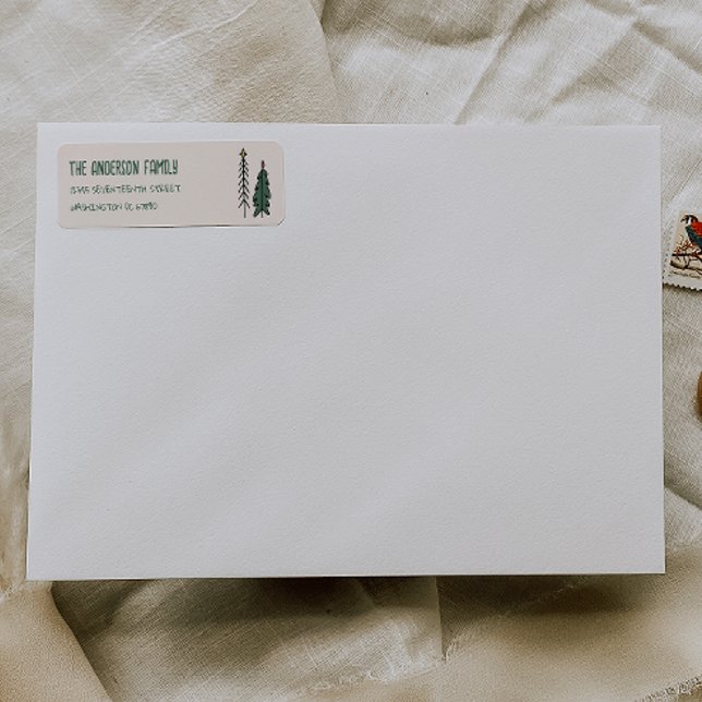 Hand Drawn Painted Abstract Christmas Tree Address (Creator Uploaded)