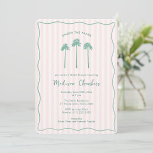 Hand-Drawn Palm Springs Pink Green Bridal Shower Invitation