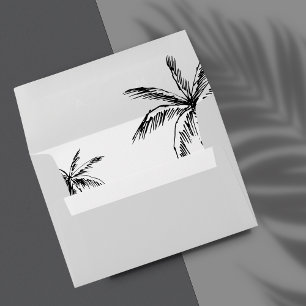 Hand Drawn Palm Tree Tropical Destination Wedding Envelope
