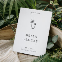 Hand Drawn Palm Tree Tropical QR Code Wedding