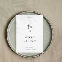 Hand Drawn Palm Tree Tropical QR Code Wedding