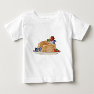 Hand Drawn Pancakes Berries Breakfast Food Baby T-Shirt