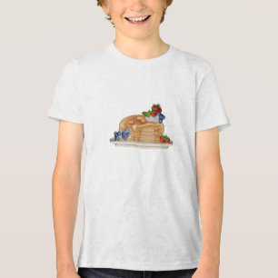 Hand Drawn Pancakes Berries Breakfast Food Tri-Blend Shirt