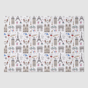 Hand Drawn Paris Doodles   Tissue Paper