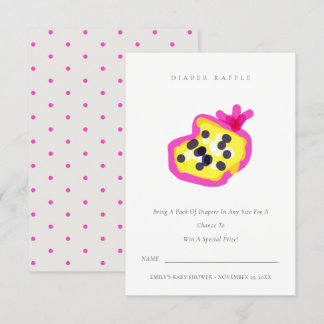 Hand Drawn Passion Fruit Diaper Raffle Baby Shower Enclosure Card