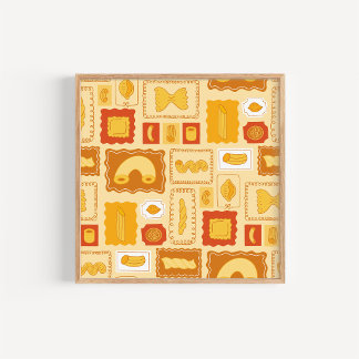 Hand-Drawn Pasta Noodle Kitchen Art Poster