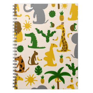Hand drawn pastel colour illustration seamless pat notebook