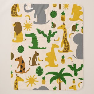 Hand drawn pastel colour illustration seamless pat sherpa blanket