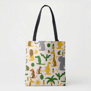 Hand drawn pastel colour illustration seamless pat tote bag