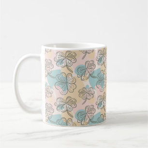 Hand Drawn Pastel Floral Pattern Sketch Coffee Mug