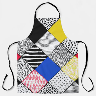 Hand Drawn Patchwork Background. Childish textured Apron