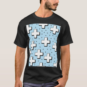 Hand-Drawn Pattern with Plus Signs. T-Shirt