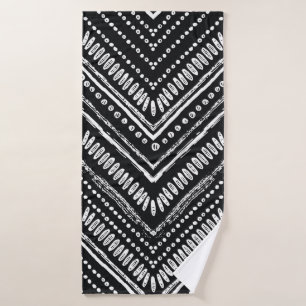 Hand drawn pattern. Zigzag and stripe line, tribal Bath Towel
