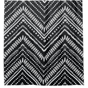Hand drawn pattern. Zigzag and stripe line, tribal Shower Curtain