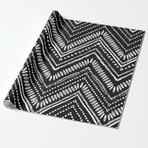 Hand drawn pattern. Zigzag and stripe line, tribal Wrapping Paper