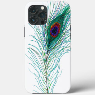 Hand drawn Peacock Feathers iPhone 13 Pro Max Case