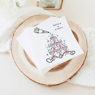 Hand Drawn Pearls & Prosecco Bridal Shower Napkins
