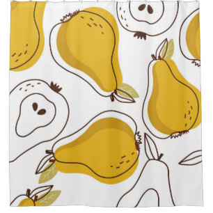 Hand Drawn Pears Decorative Wallpaper Shower Curtain