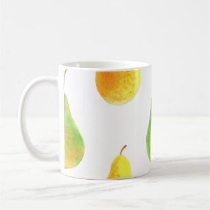 Hand-drawn pears, watercolor food picture coffee mug