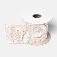 Hand-drawn Pencil Wildflowers Elegant Light Peach