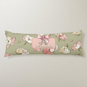 Hand-Drawn Peony Pattern Body Cushion