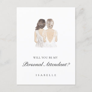 Hand drawn Personal Attendant Proposal Postcard