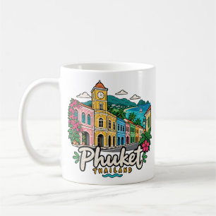 Hand Drawn Phuket Thailand Travel Art Landmark Coffee Mug