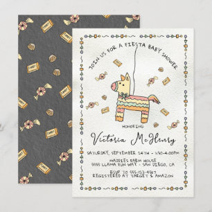 Hand drawn Piñata Mexican Fiesta Baby Shower Invitation