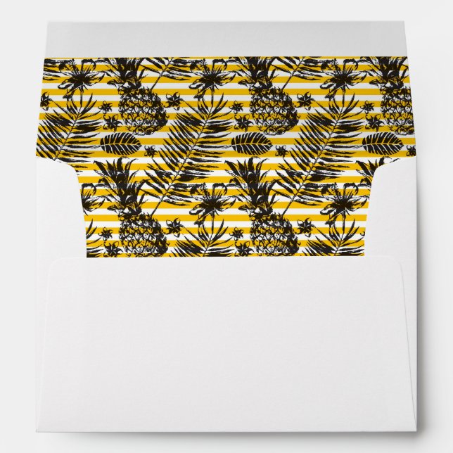 Hand Drawn Pineapples Envelopes (Back (Bottom))