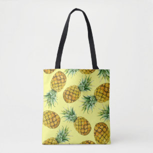 Hand Drawn Pineapples: Watercolor Seamless Tote Bag