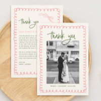 Hand Drawn Pink and Green Wedding Photo