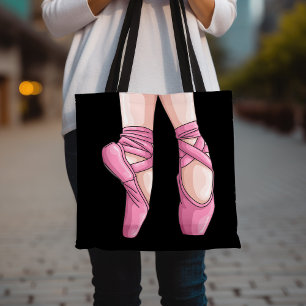 Hand drawn Pink Ballet Shoes Tote Bag