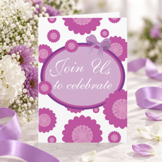 Hand Drawn Pink Flowers Birthday Invitation