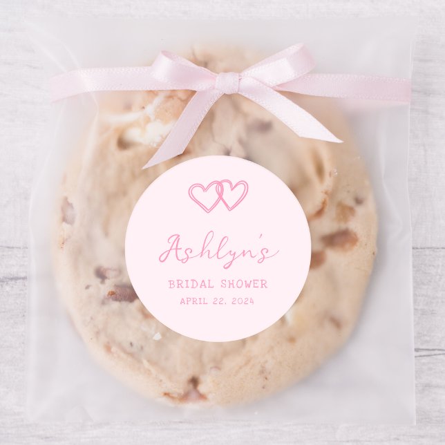 Hand Drawn Pink Heart Bridal Shower Sticker (Creator Uploaded)