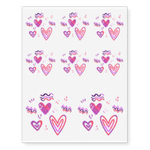 Hand Drawn Pink Hearts Valentine Pattern